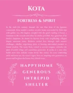 Kota custom name meaning print in pink