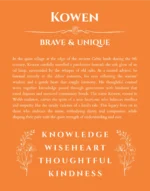 Kowen name meaning wall art by Get Your Story in orange