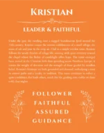 Kristian personalized wall art with the story of your name in orange
