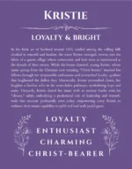 Kristie custom name print for wall display in purple