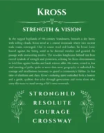 Kross personalized name meaning print in dark green