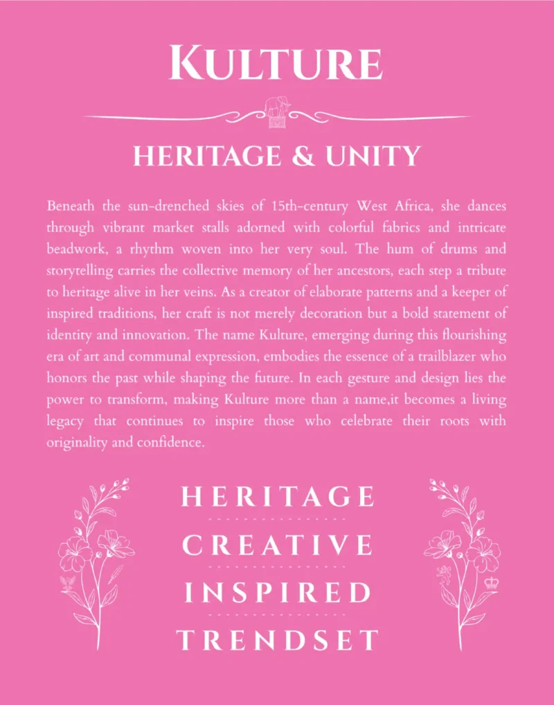 Kulture custom name art showing meaning and origin in pink