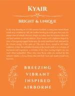 Kyair personalized name print with origin and traits in orange
