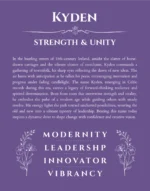 Kyden custom name meaning print in purple