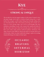 Kye personalized name print with origin and traits in red