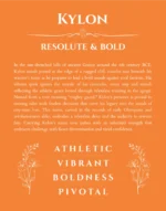 Kylon personalized name print with origin and traits in orange
