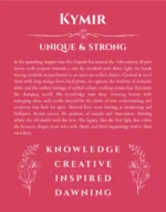 Kymir custom name art showing meaning and origin in red