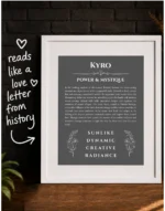 Kyro name meaning wall art by Get Your Story