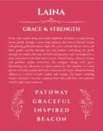 Laina personalized name print with origin and traits in red