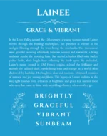 Lainee name origin print with meaning and traits in blue