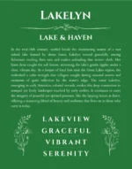 Lakelyn name meaning wall art by Get Your Story in dark green