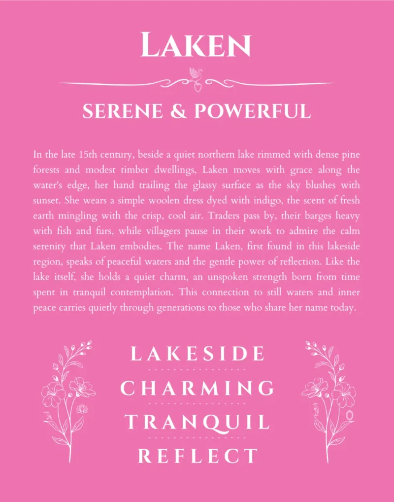 Laken name meaning gift print in pink