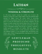 Lathan personalized name meaning print in dark green