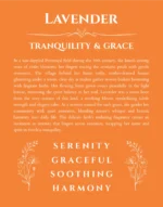 Lavender custom name art showing meaning and origin in orange