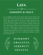 Laya name origin print with meaning and traits in dark green