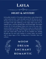 Layla name meaning gift print in deep blue