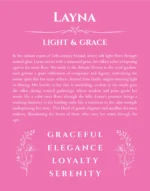 Layna personalized name meaning print in pink