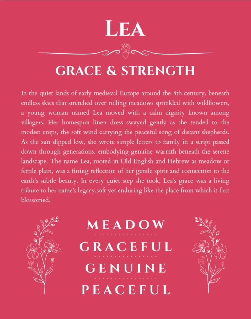 Lea custom name meaning print in red