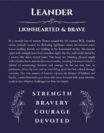 Leander custom name meaning print in navy blue
