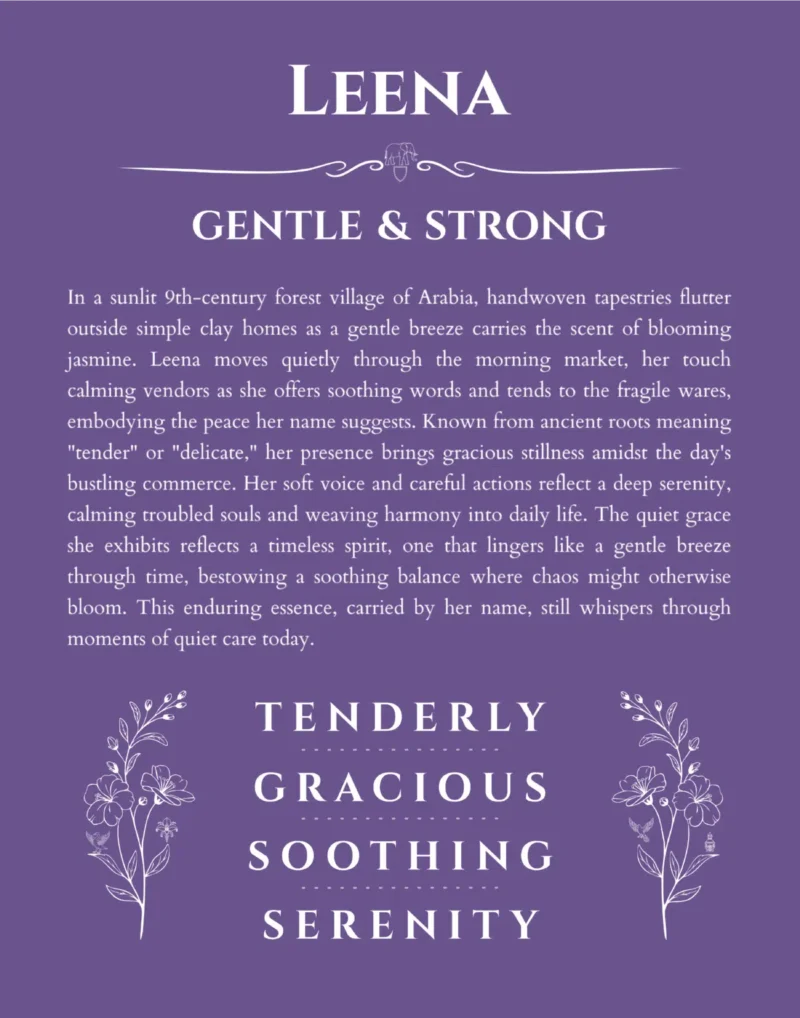 Leena custom name meaning print in purple