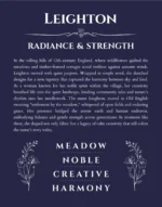 Leighton personalized name art with origin story in navy blue