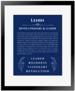 Lenin name meaning gift print in deep blue with black matte frame
