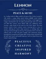 Lennon name origin print with meaning and traits in deep blue
