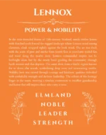 Lennox custom name art showing meaning and origin in orange