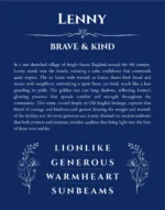 Lenny custom name meaning print in deep blue