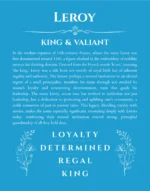 Leroy personalized name meaning print in blue
