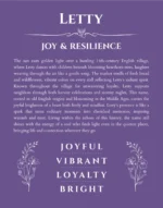 Letty name meaning gift print in purple
