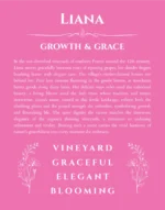 Liana name origin print with meaning and traits in pink