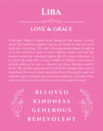 Liba personalized wall art with the story of your name in pink