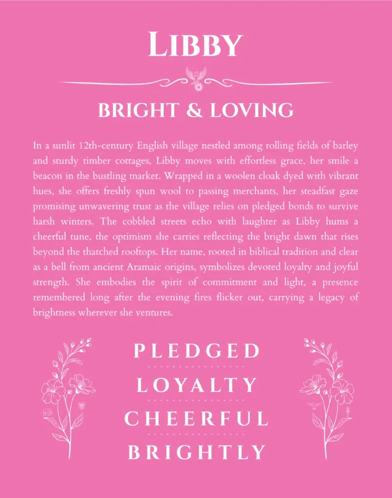 Libby name meaning gift print in pink
