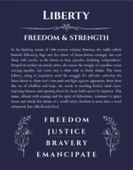 Liberty name meaning gift print in navy blue