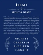 Lilah personalized name art with origin story in deep blue