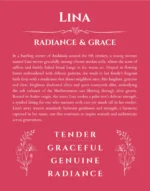 Lina personalized wall art with the story of your name in red