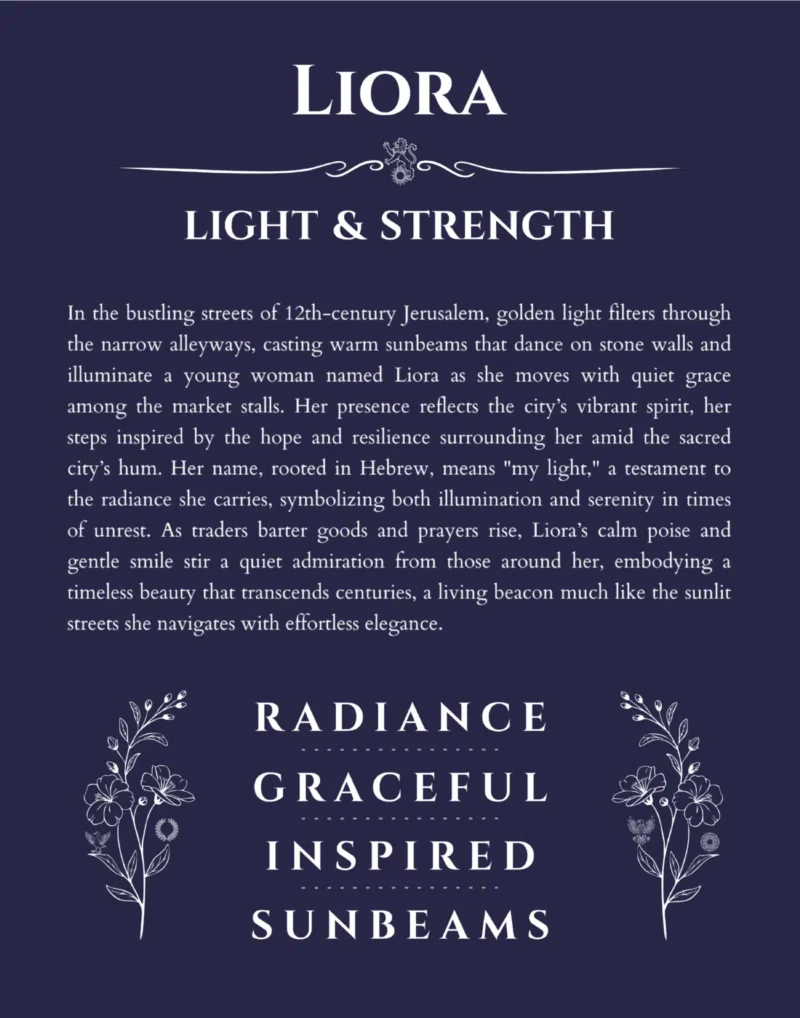 Liora custom name meaning print in navy blue