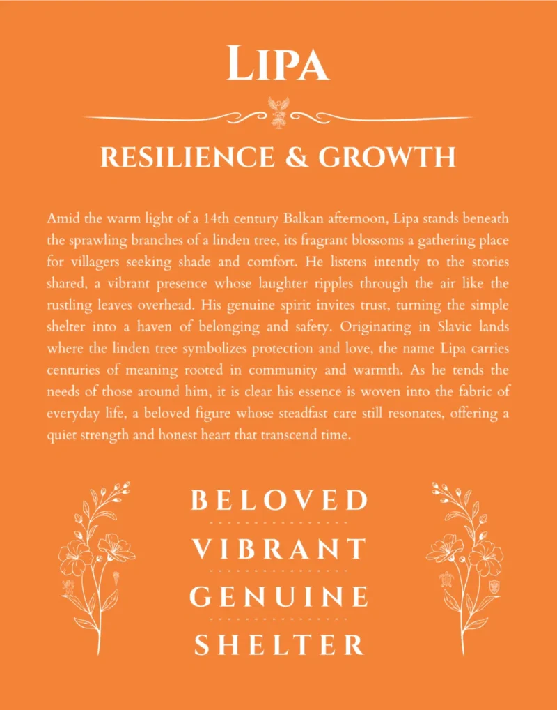 Lipa custom name art showing meaning and origin in orange