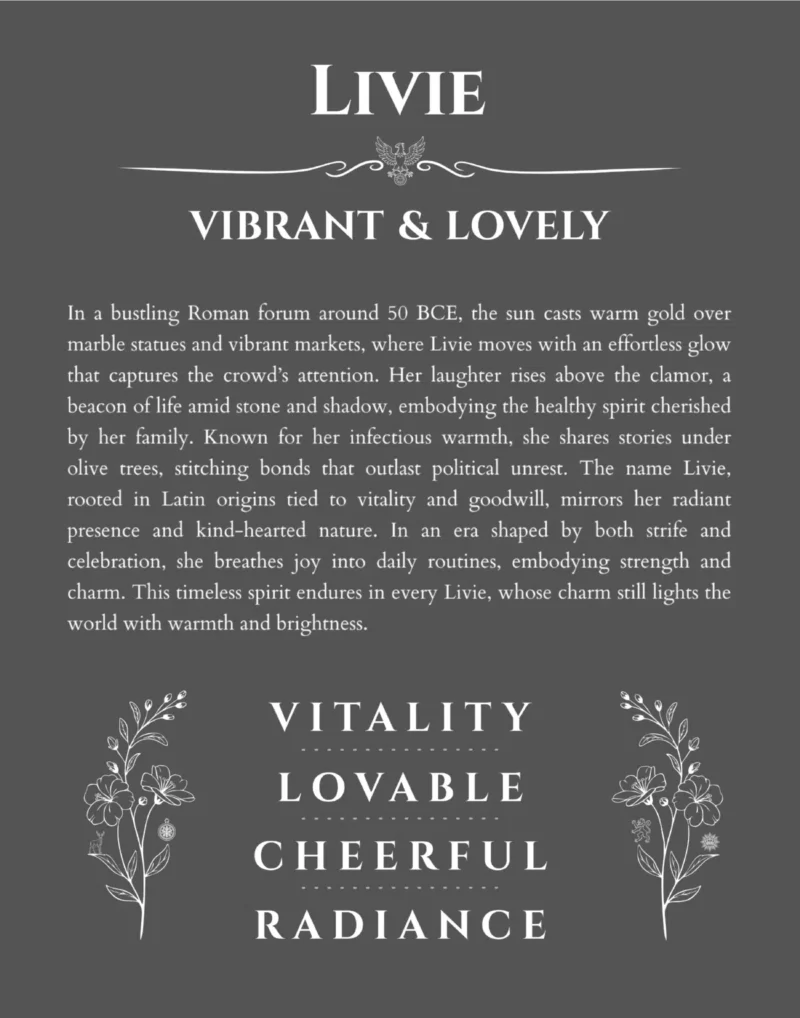 Livie name meaning wall art by Get Your Story in gray