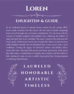 Loren personalized name print with origin and traits in purple