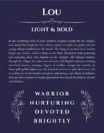 Lou custom name meaning print in navy blue