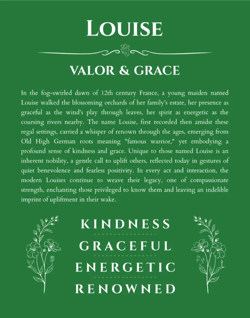 Louise custom name meaning print in dark green