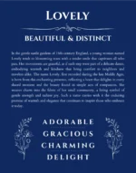 Lovely custom name art showing meaning and origin in deep blue