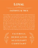 Loyal name meaning gift print in orange