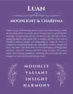 Luan personalized name print with origin and traits in purple