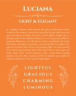 Luciana custom name meaning print in orange