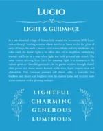 Lucio name meaning gift print in blue