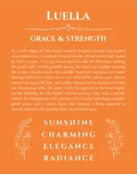Luella personalized name meaning print in orange