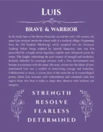Luis personalized name meaning print in purple